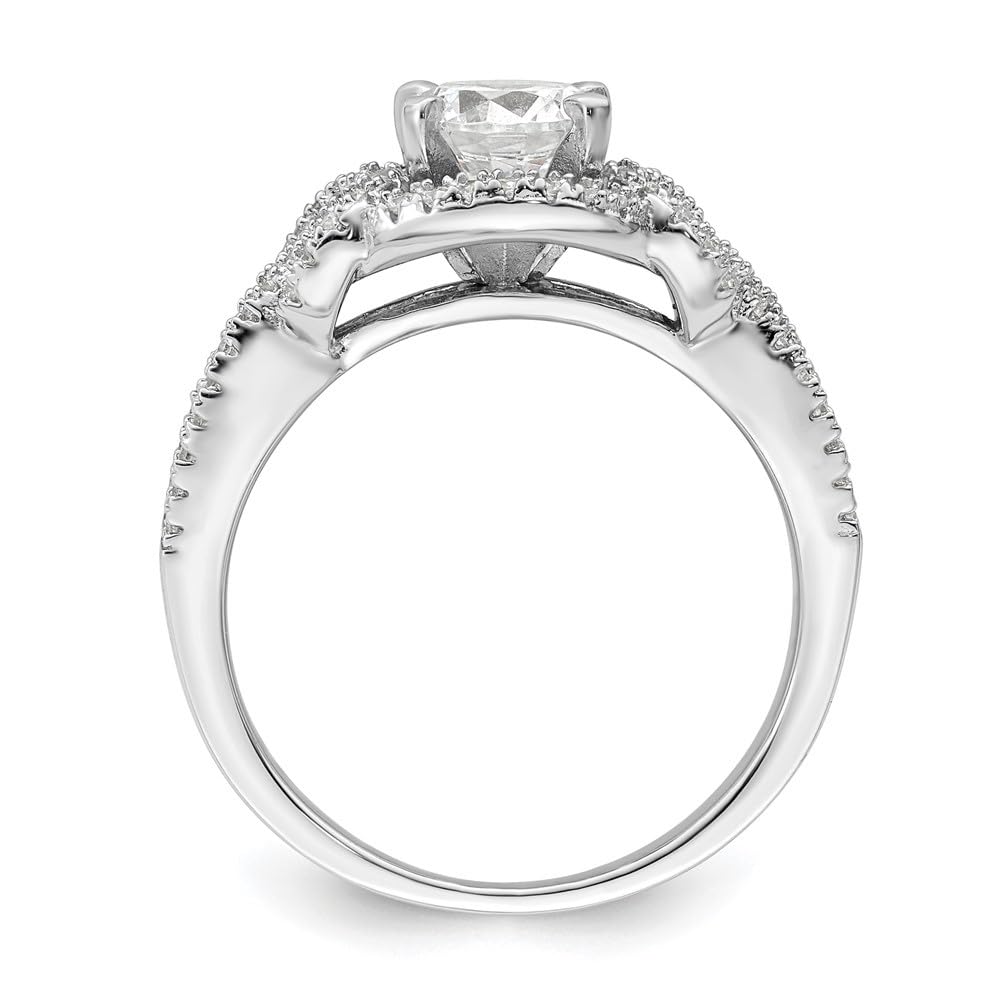 925 Sterling Silver Rhodium Plated Cubic Zirconia Bridal Ring Set - 2 Piece Wedding Band & Engagement Ring for Women, Perfect for Proposals, Anniversaries & Bridal Jewelry Gifts