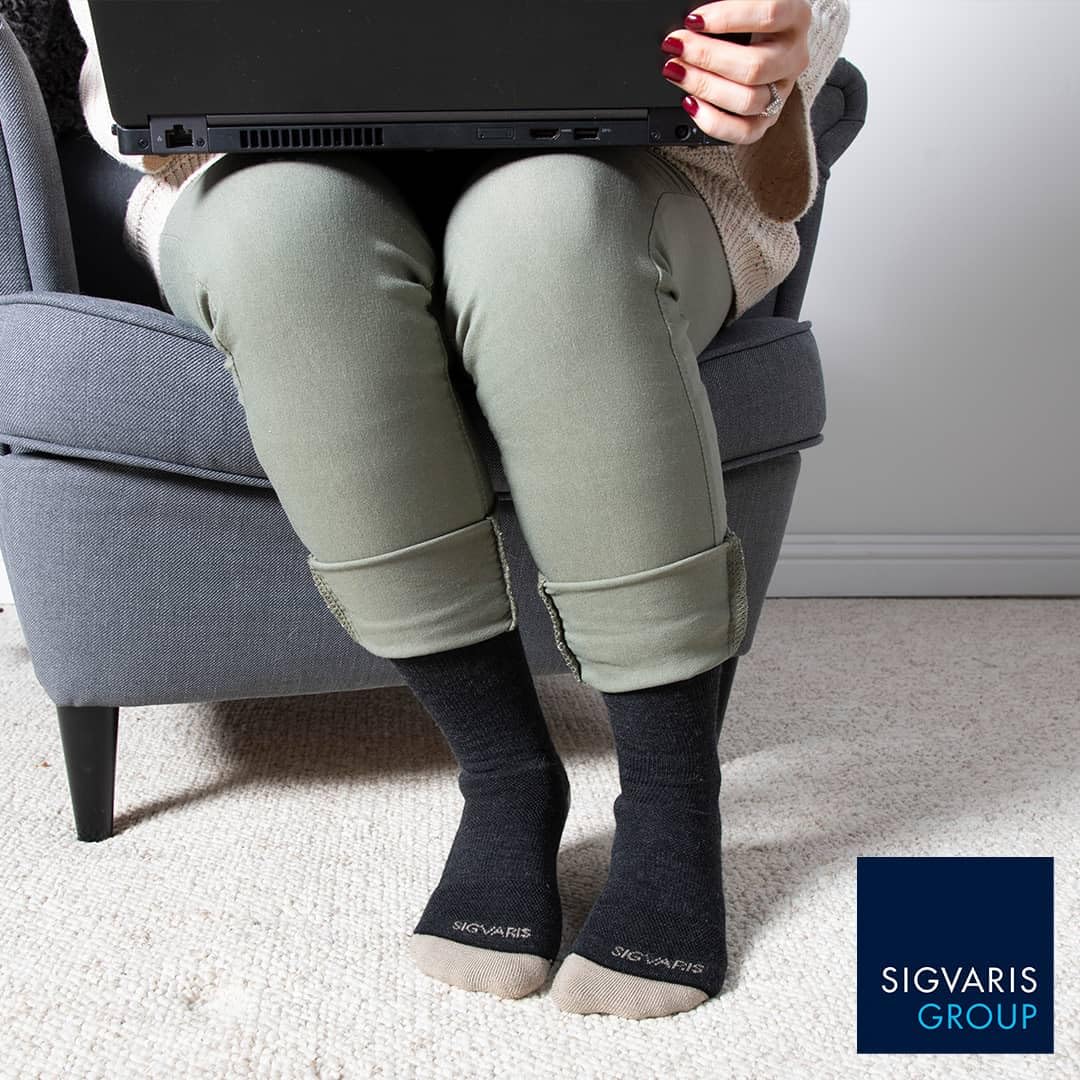Sigvaris Merino Wool Compression Socks 15-20mmHg for Men & Women - Calf High Outdoor Hiking, Running & Travel Socks - Improve Circulation & Reduce Swelling