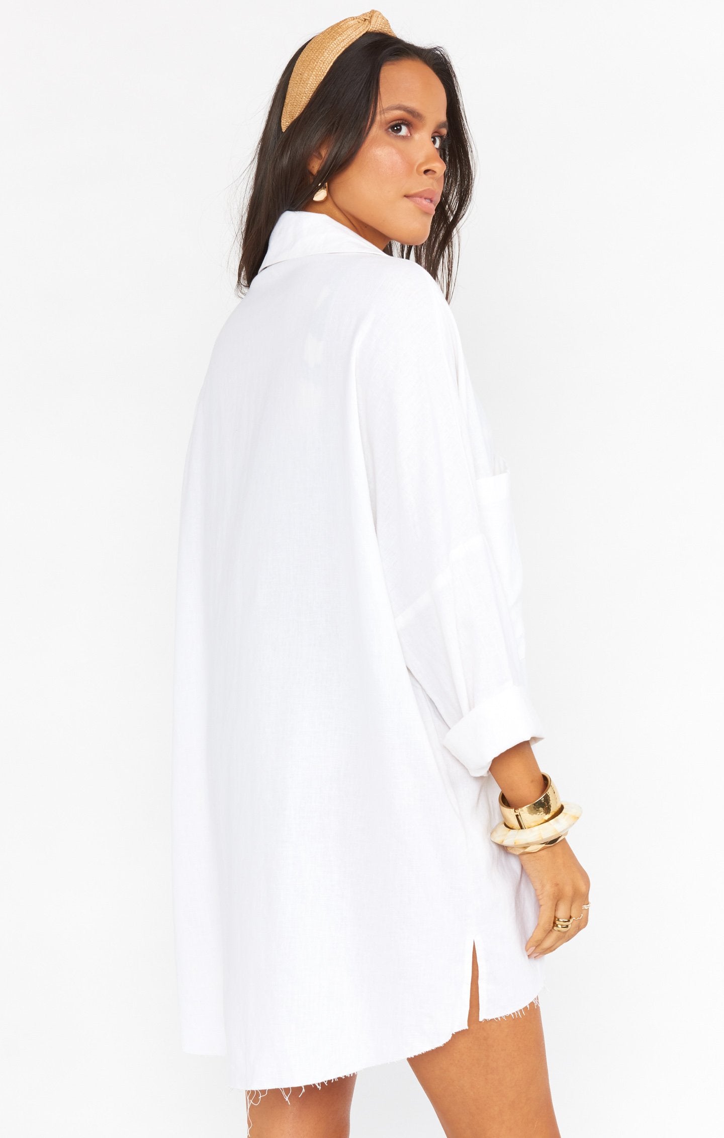 John's Classic White Linen Button Down Shirt for Men - Breathable Summer Office & Casual Wear