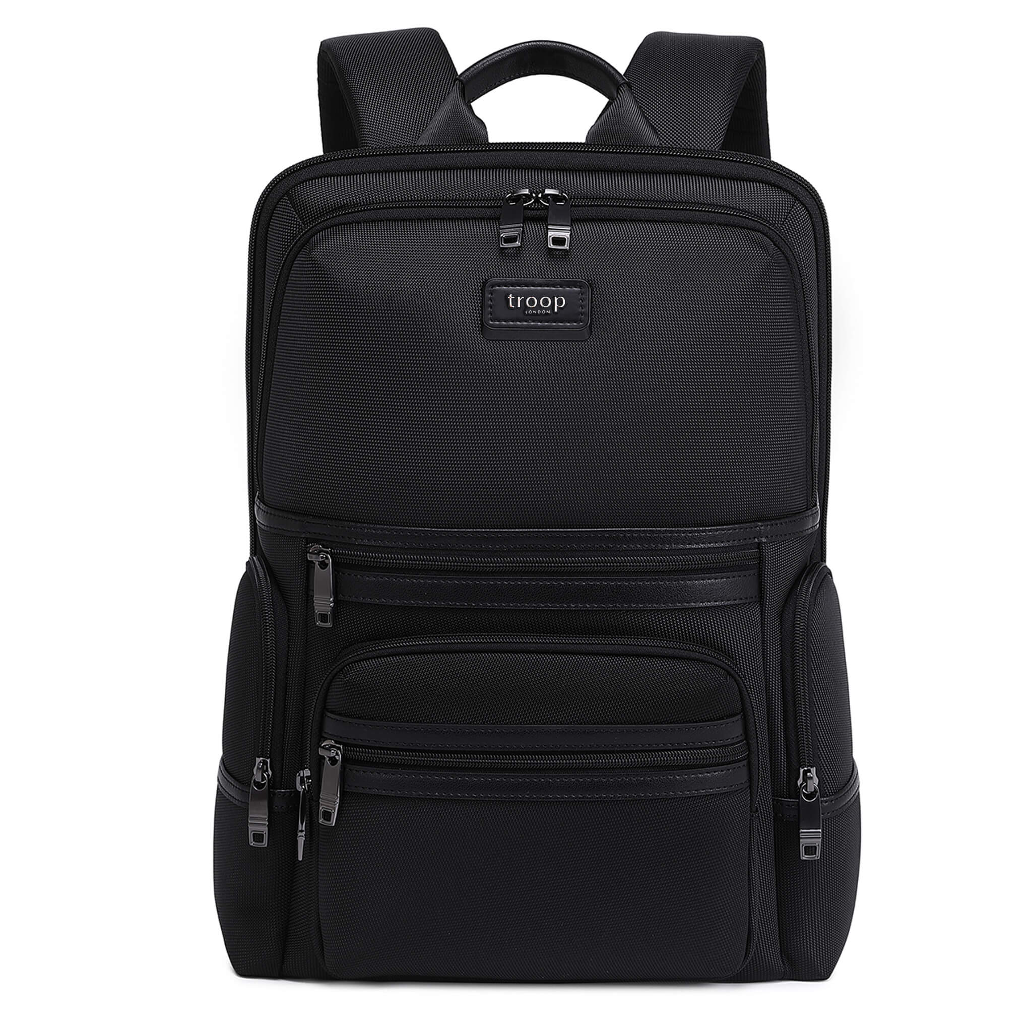 TPB004 Troop London Urban Slim Laptop Backpack - Waterproof 15.6 Inch Business Backpack for Men & Women, Lightweight College School Backpack with USB Charging Port - Perfect for Work, Travel & Daily Commute