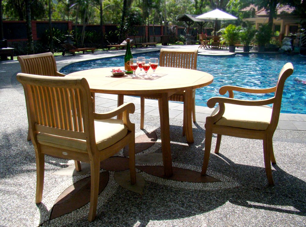 Premium 5-Piece Teak Wood Dining Set - 48