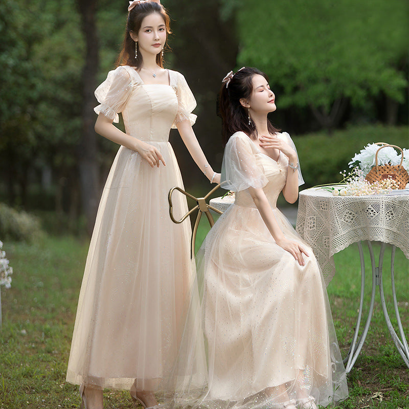 Elegant A-Line Long Bridesmaid Dress for Wedding Party, Formal Evening Gown with Flowy Skirt - Perfect for Bridal Shower, Prom, Cocktail Party and Special Occasions