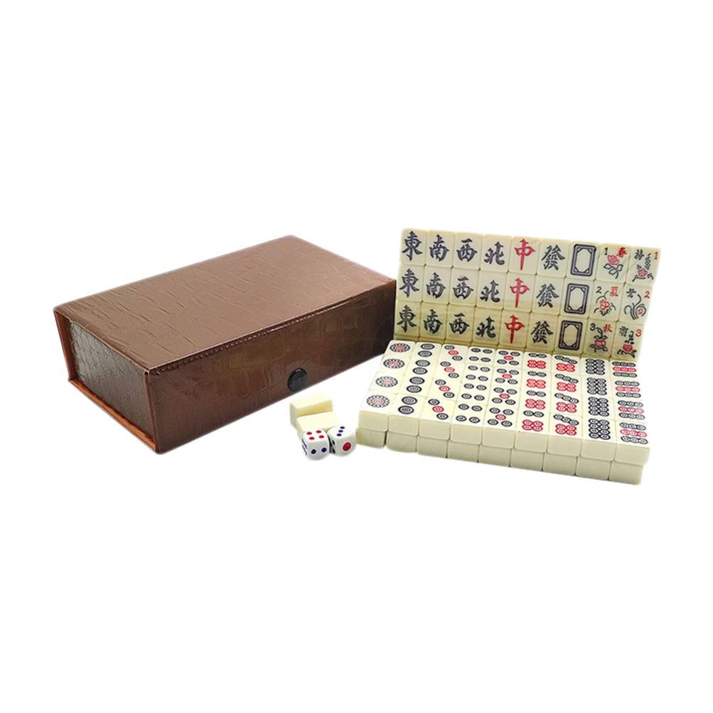 Mini Mahjong Set - Portable Folding Travel Game for Family & Party Fun