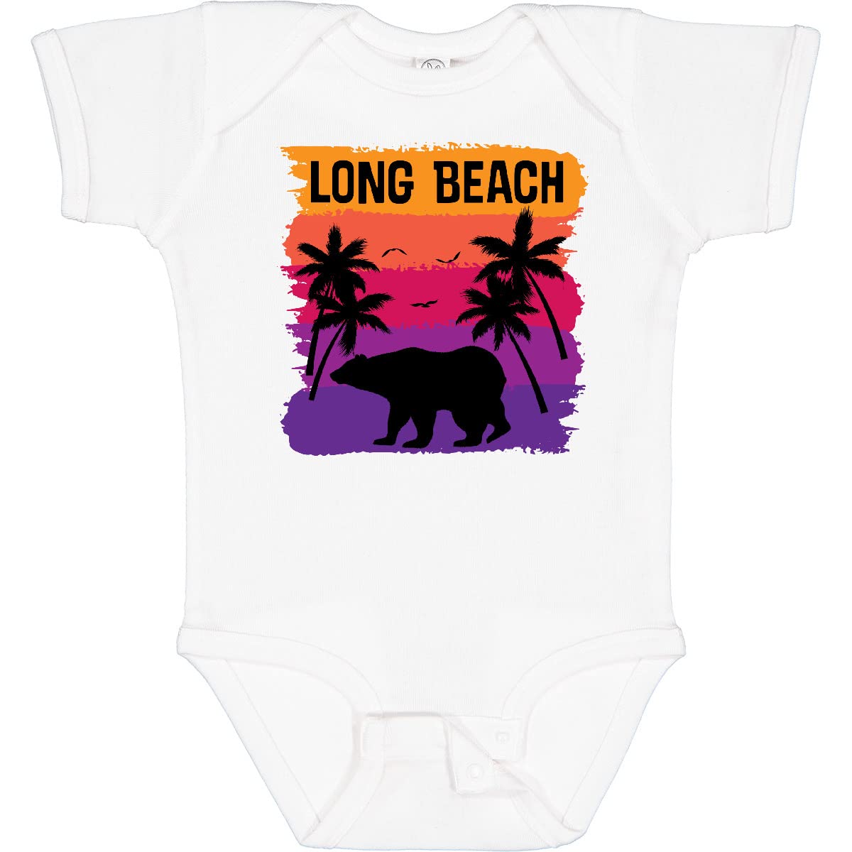 Inktastic Long Beach California Travel Gift Baby Bodysuit - Cute Infant Onesie for Beach Vacation, City Souvenir & California Themed Baby Shower Gifts