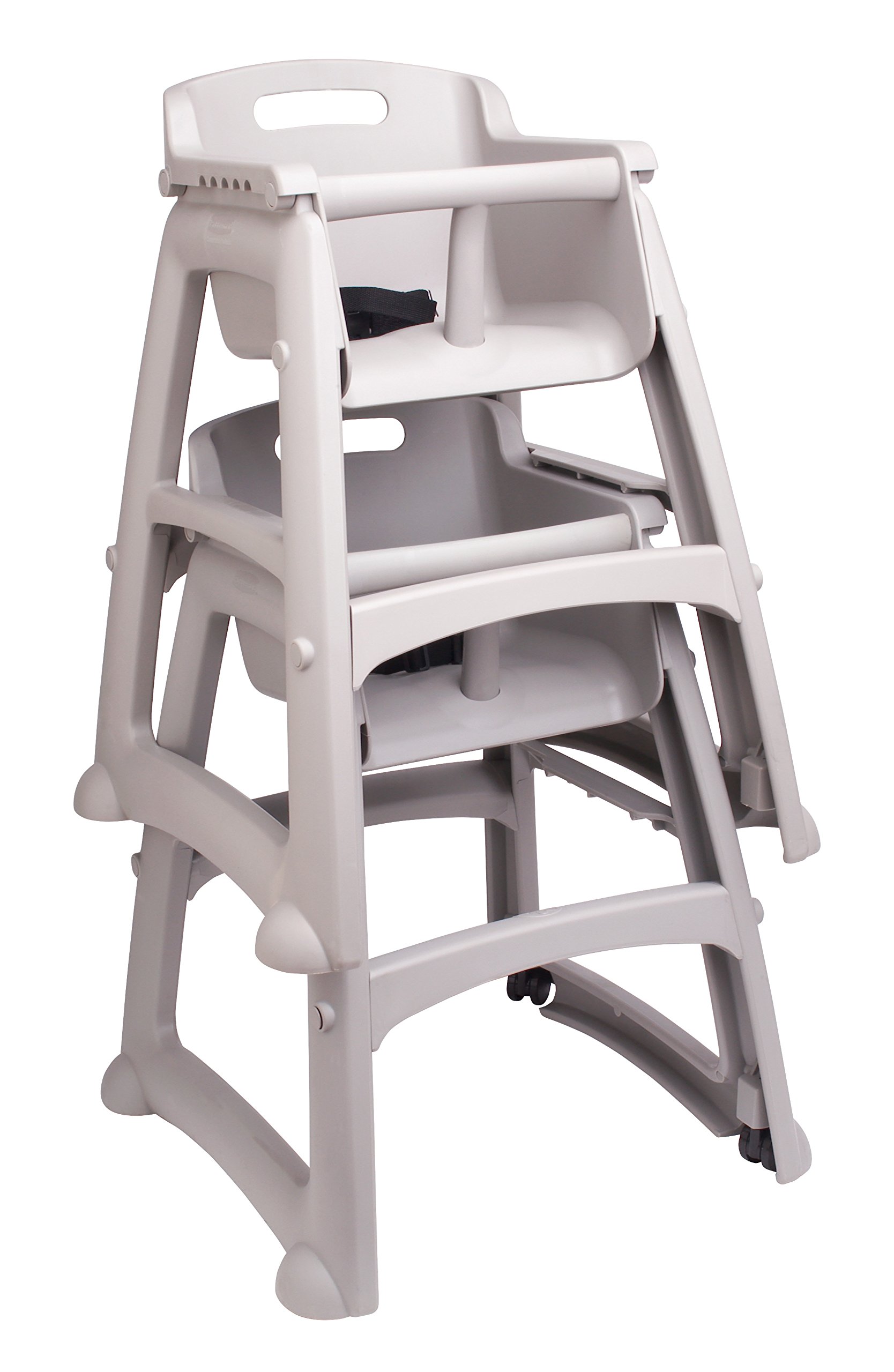 Rubbermaid Commercial Unassembled Platinum High Chair for Babies & Toddlers - Sturdy, Space-Saving Design Fits Under Tables | Perfect for Home, Restaurant & Daycare Use
