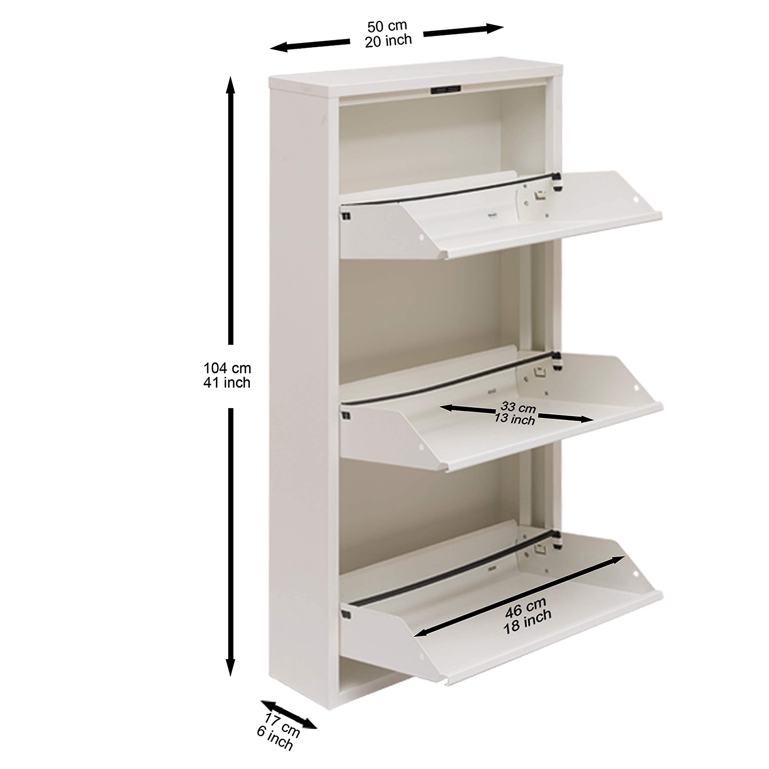 Mabel Home Modern 3 & 4 Drawer Shoe Cabinet - White Shoe Storage Organizer with 3-4 Tiers for Entryway, Closet & Bedroom Organization