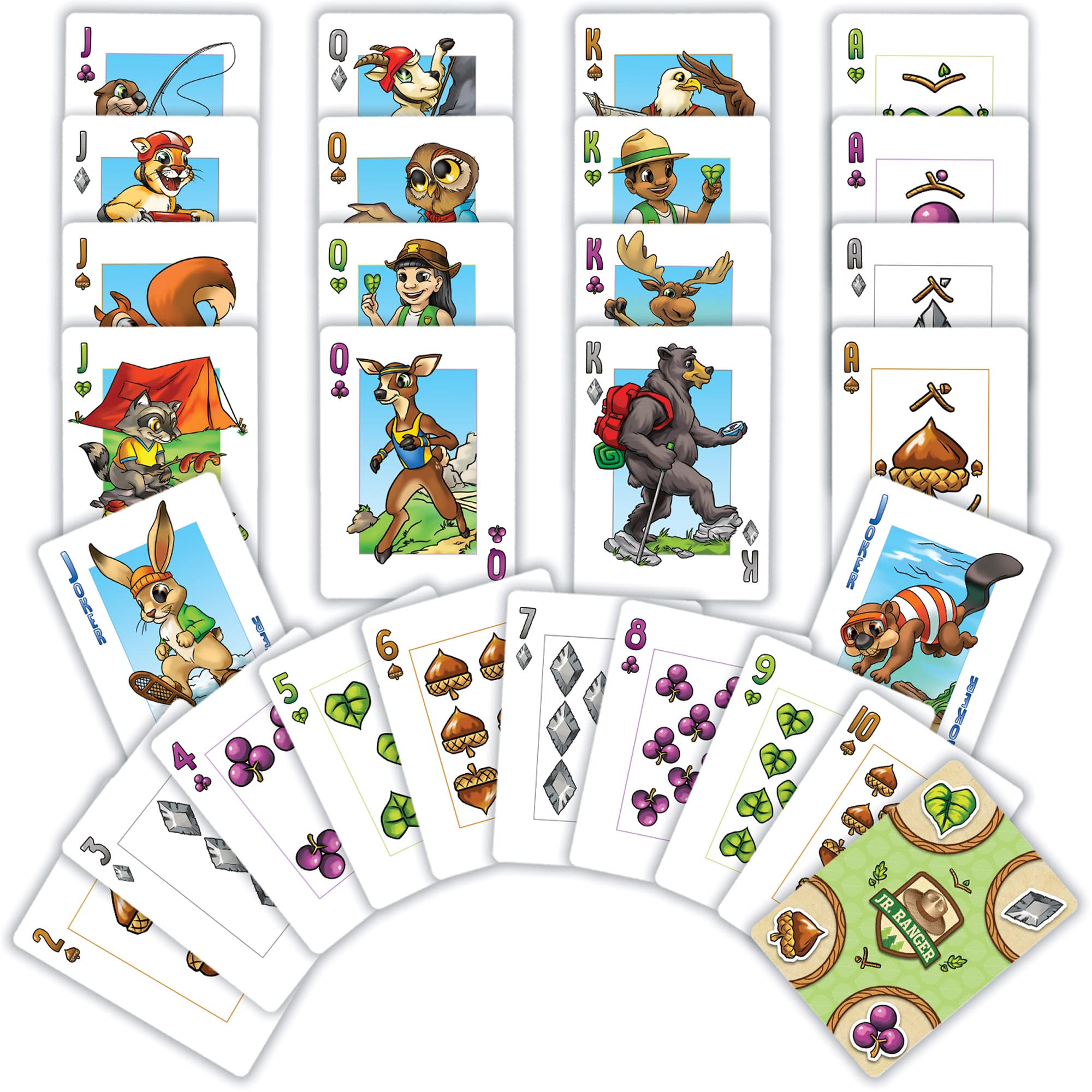 MasterPieces Licensed Kids Games - Jr Ranger - Supersized Playing Cards for Family Fun, Educational Games for Children Ages 4-8 | Perfect for Road Trips, Camping & Indoor Playtime
