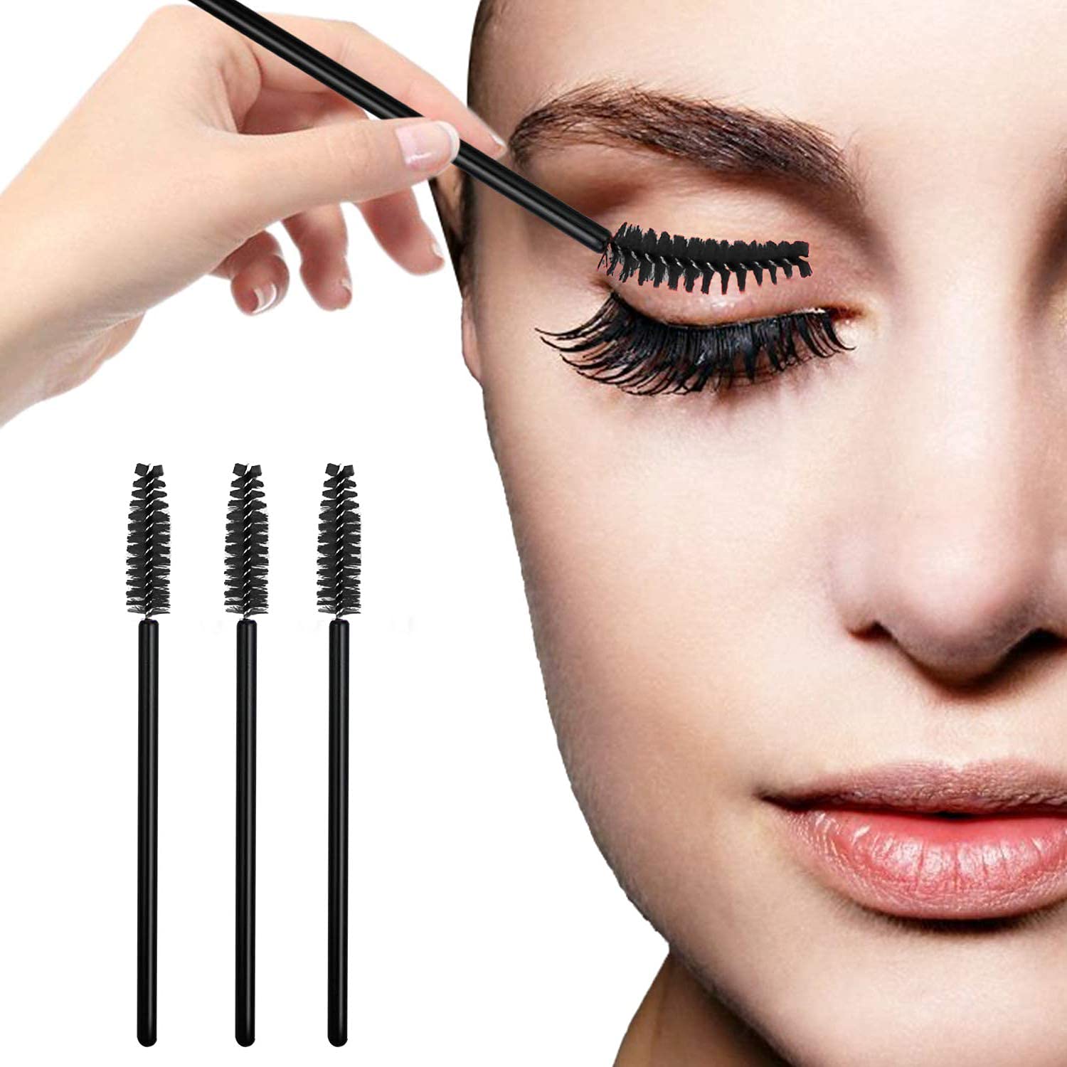 MAPPERZ Disposable Mascara Wands - 20 Pack Black Eyelash Extension Brushes for Professional Makeup, Eyebrow Tinting & Lash Lifting - Perfect for Salons, Home Use & Travel