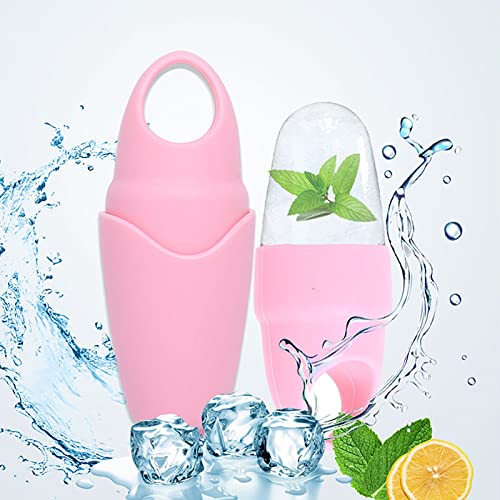 Ice Facial Roller for Skin Care - Silicone Ice Stick & Ice Sphere for Pore Shrinking, Brightening & Fine Line Removal - Daily Massage & Cooling Tool for Glowing Skin (Pink) - Perfect for Morning Routine, Post-Workout Refresh & Spa Night Self-Care