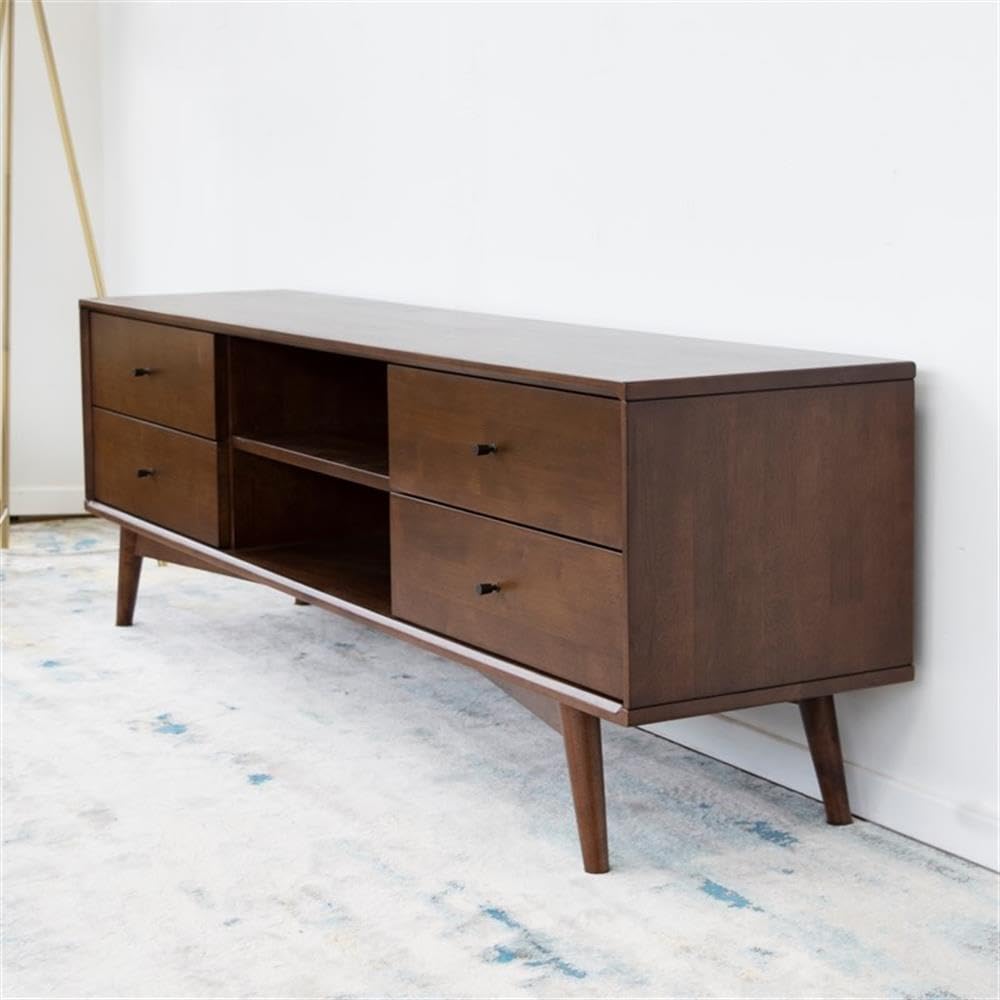 Home Square 3-Piece Wooden TV Stand & Nightstand Set - Modern Living Room & Bedroom Furniture for Home Entertainment & Storage