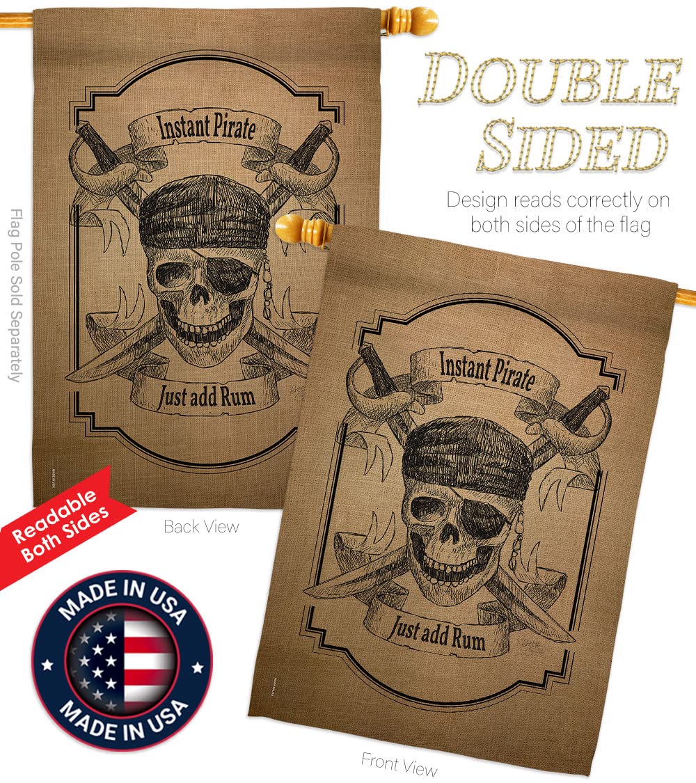 Coastal Pirate Burlap Flags Set - 28