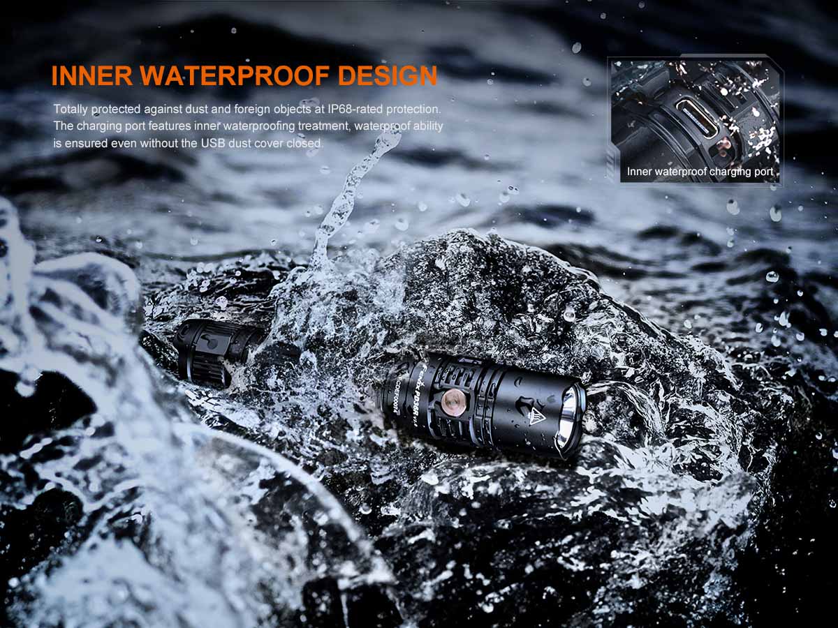 Fenix PD36R V2.0 Rechargeable Tactical Flashlight 1600 Lumens with USB-C Charging - Perfect for Camping, Hiking, Emergency & Outdoor Adventures