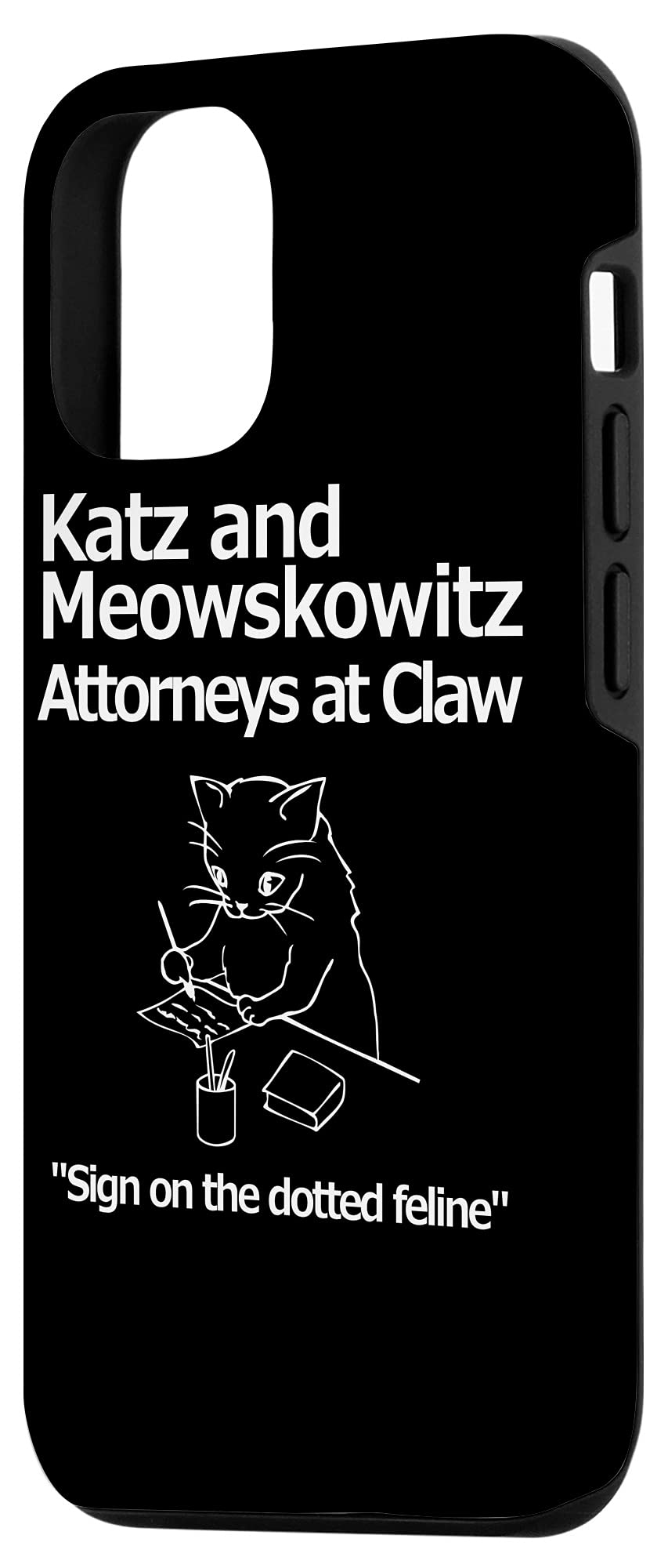Funny Cat Lawyer iPhone 12/12 Pro Case - Katz Meowskowitz Attorney Design - Durable Protective Phone Cover for iPhone 12/12 Pro - Perfect Gift for Cat Lovers & Law Professionals