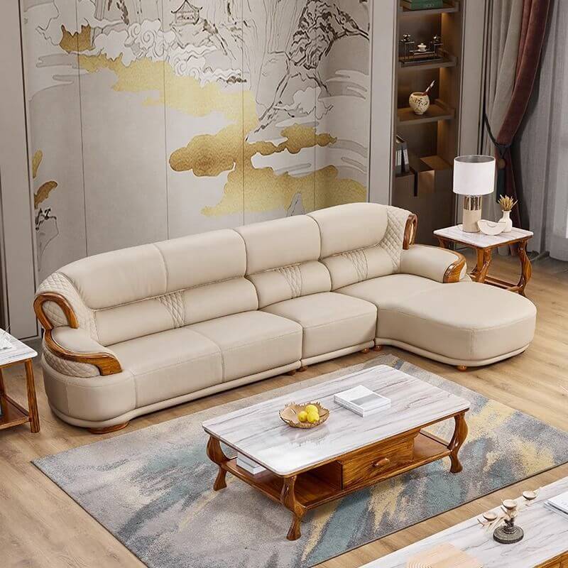 Stylish Beige Scratch-Resistant Solid Color Sofa - 2, 3 & 4 Seater Options for Living Room, Lounge & Office