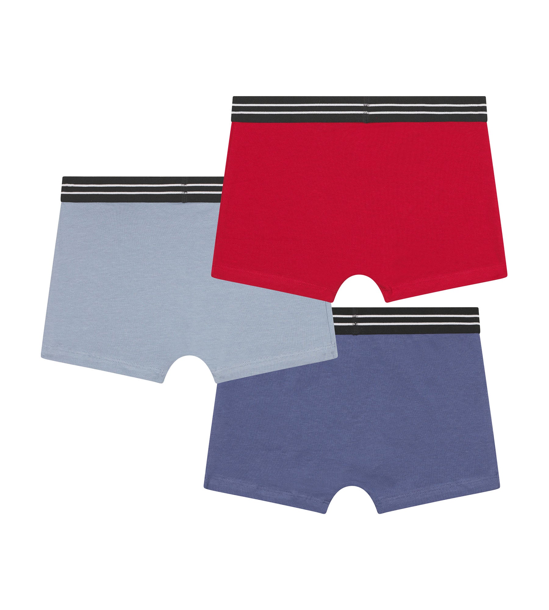 3 Pack Boys' Cotton Stretch Boxer Briefs - Carmine Red & Ecru Blue - Soft & Breathable Underwear for Kids | Perfect for School, Sports & Everyday Comfort