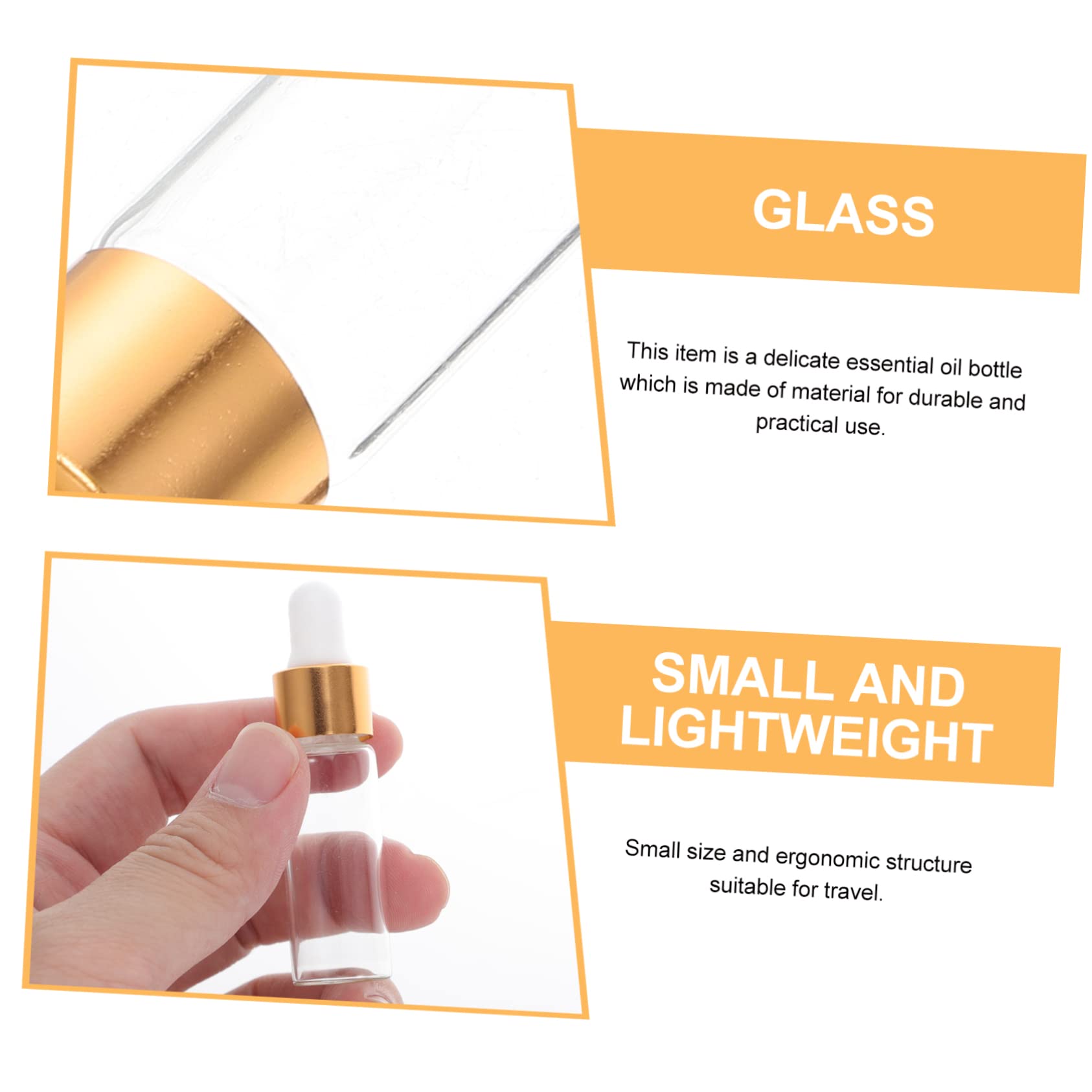 50Pcs 5ml Glass Dropper Bottles - Travel Size Essential Oil Sample Vials, Lip Gloss Tubes & Eye Drop Dispensers - Perfect for DIY Skincare, Hair Oil Samples & Travel Toiletries