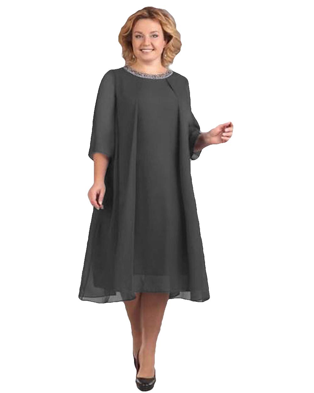 Elegant A-Line Chiffon Mother of The Bride Dress with Jacket - Wedding Guest Gown for Mother & Grandmother - Perfect for Formal Weddings, Receptions & Special Occasions