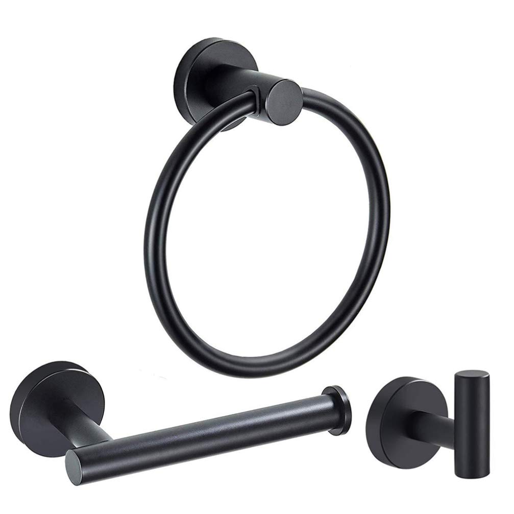 Cabilock 3-Piece Wall-Mounted Towel Ring Set - Stainless Steel Bathroom Towel Holder & Hanging Rod for Bath Towels - Perfect for Home, Spa, and Hotel Bathroom Organization