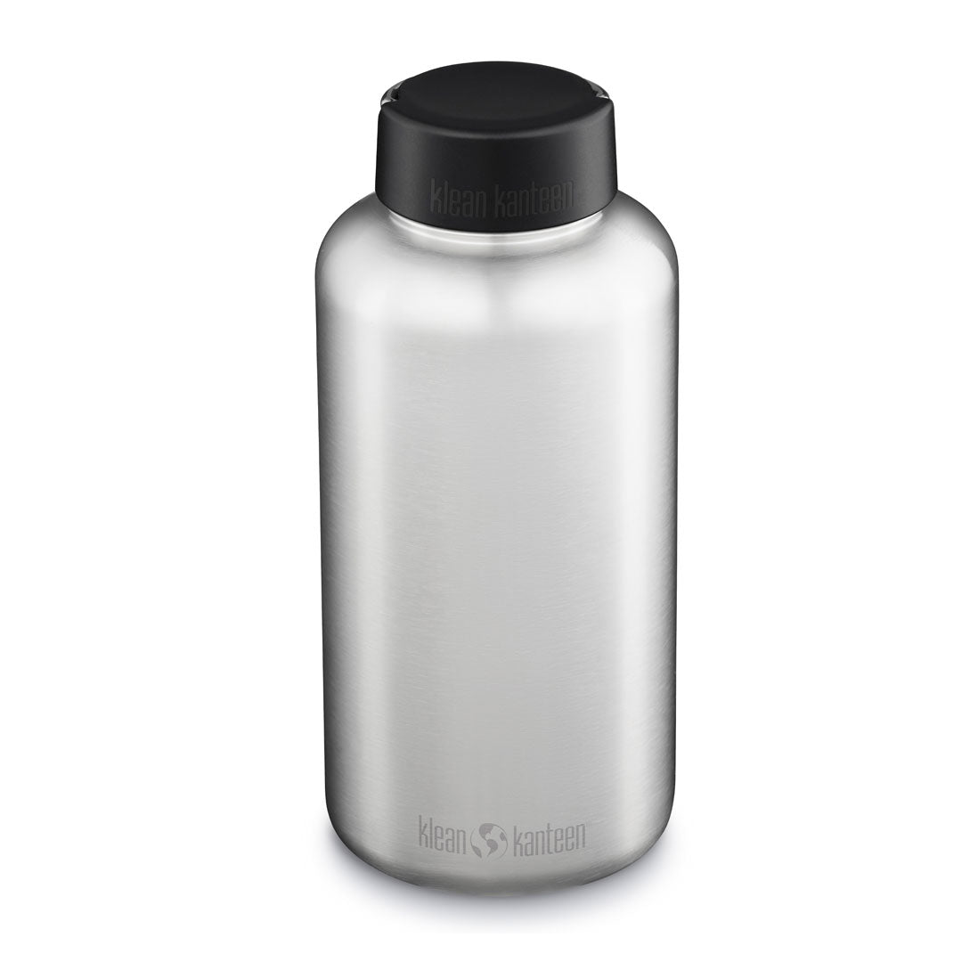 Klean Kanteen Classic Wide Mouth Stainless Steel Water Bottle 64oz (1900ml) - Insulated, BPA-Free, Eco-Friendly Reusable Water Container for Hiking, Camping, Gym & Outdoor Activities