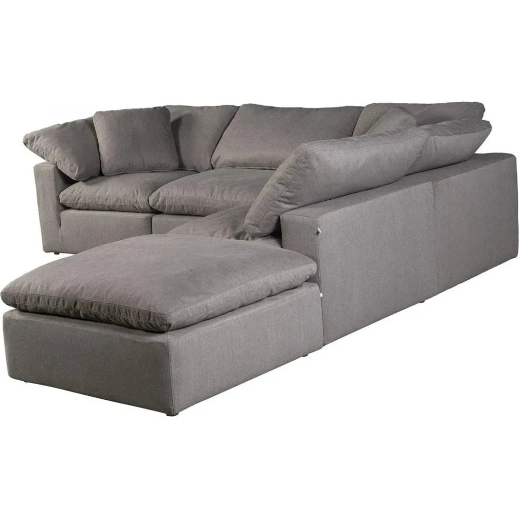 5-Piece Stain-Resistant Terra Grey Dream Modular Sectional Sofa Set - Perfect for Living Room, Family Room & Home Theater Seating