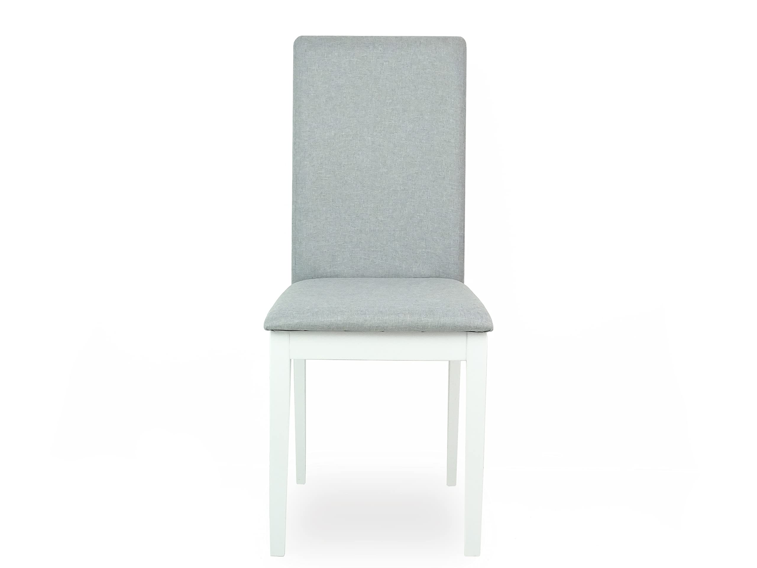 4-Piece Classic White Solid Wood Dining Chairs with Padded Seats - Fallabella Side Chairs for Kitchen, Dining Room & Home Decor