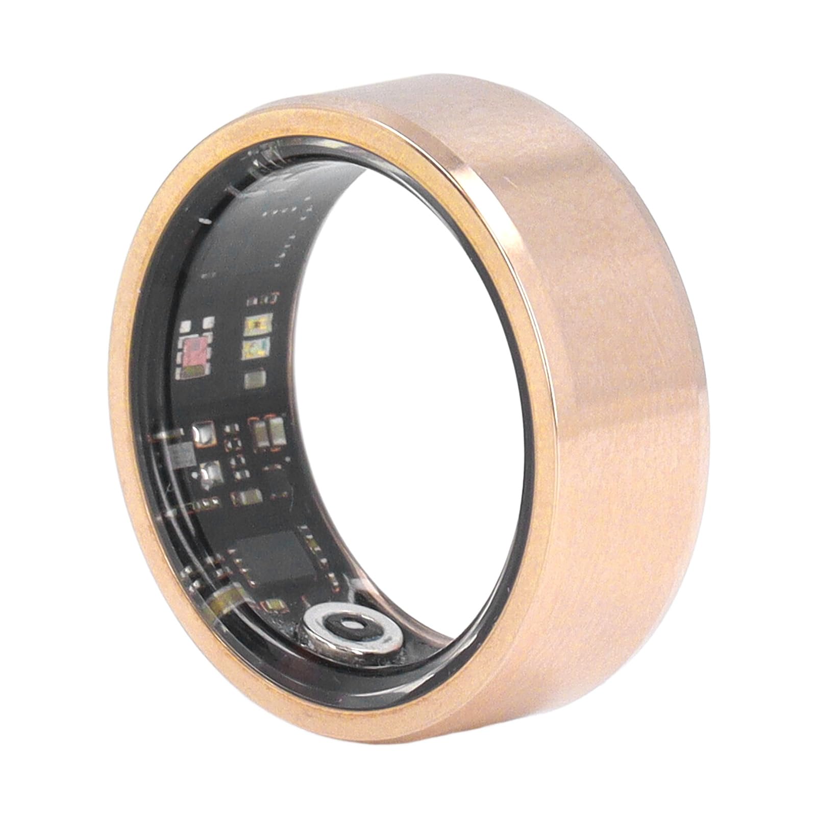 Smart Ring with Health & Sleep Monitoring, Step Counter, IP68 Waterproof Fitness Tracker, Gold Sports Ring with Charging Cable - Perfect for Workouts, Sleep Tracking & Daily Activity Monitoring