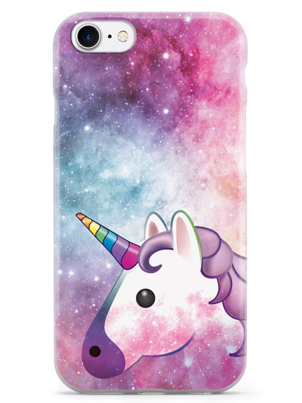 Inspired Cases - Shockproof iPhone 8 Case with 3D Textured Design - Space Unicorn Emoji Protective Cover - Perfect for Everyday Use, Travel & Gift Giving