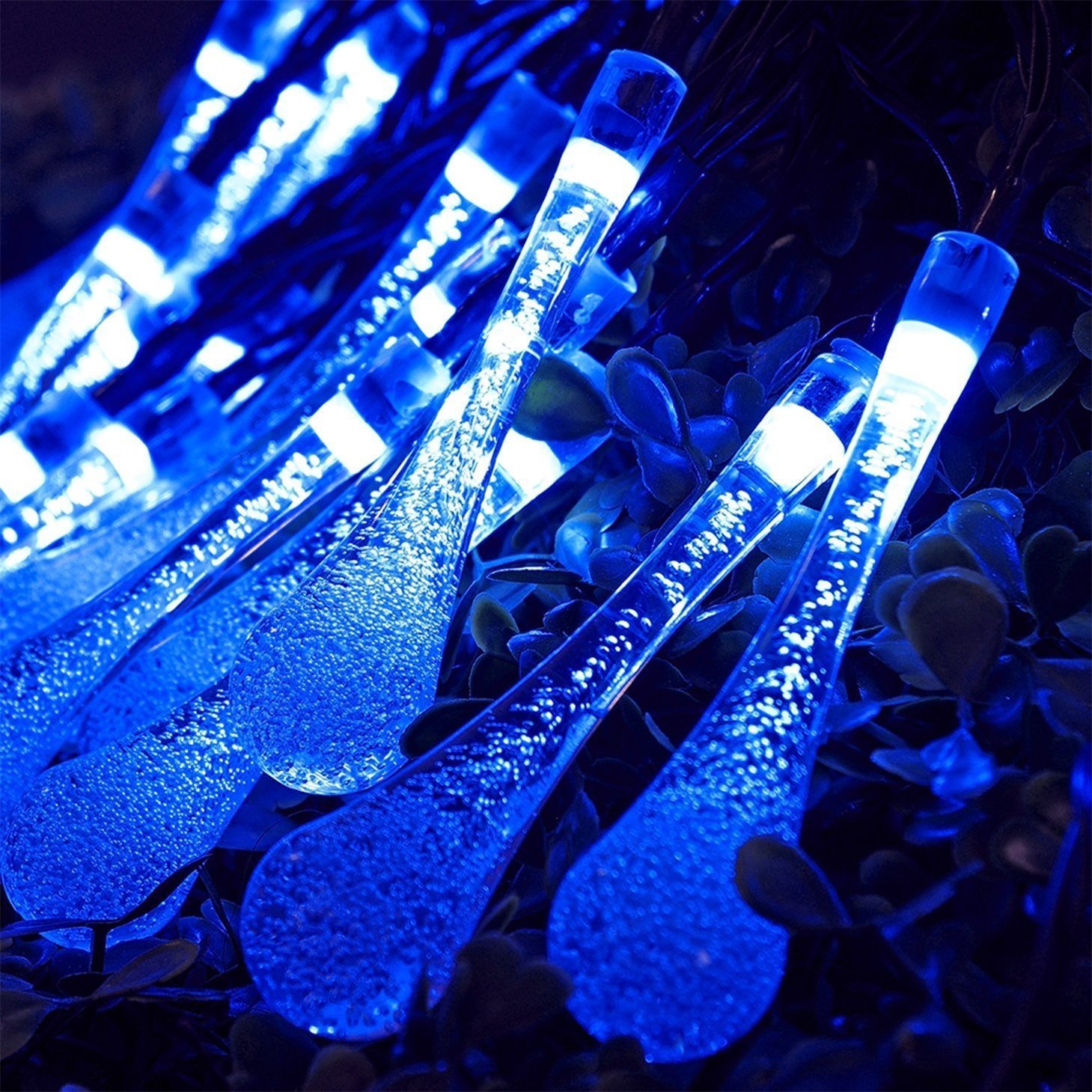 Solar Powered Outdoor String Lights - 20ft Waterproof 30 LED Christmas Lights with 8 Lighting Modes | Decorative Fairy Lights for Garden, Patio, Lawn, Fence, Party & Wedding Decorations (Blue) - Perfect for Backyard, Porch and Holiday Lighting