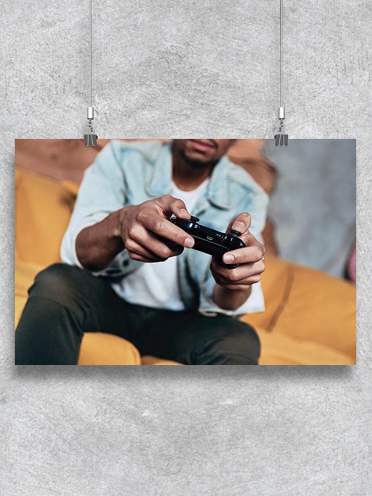 Smartprints Gamer Playing Video Games Poster - High Quality Gaming Wall Art for Bedroom & Game Room Decor