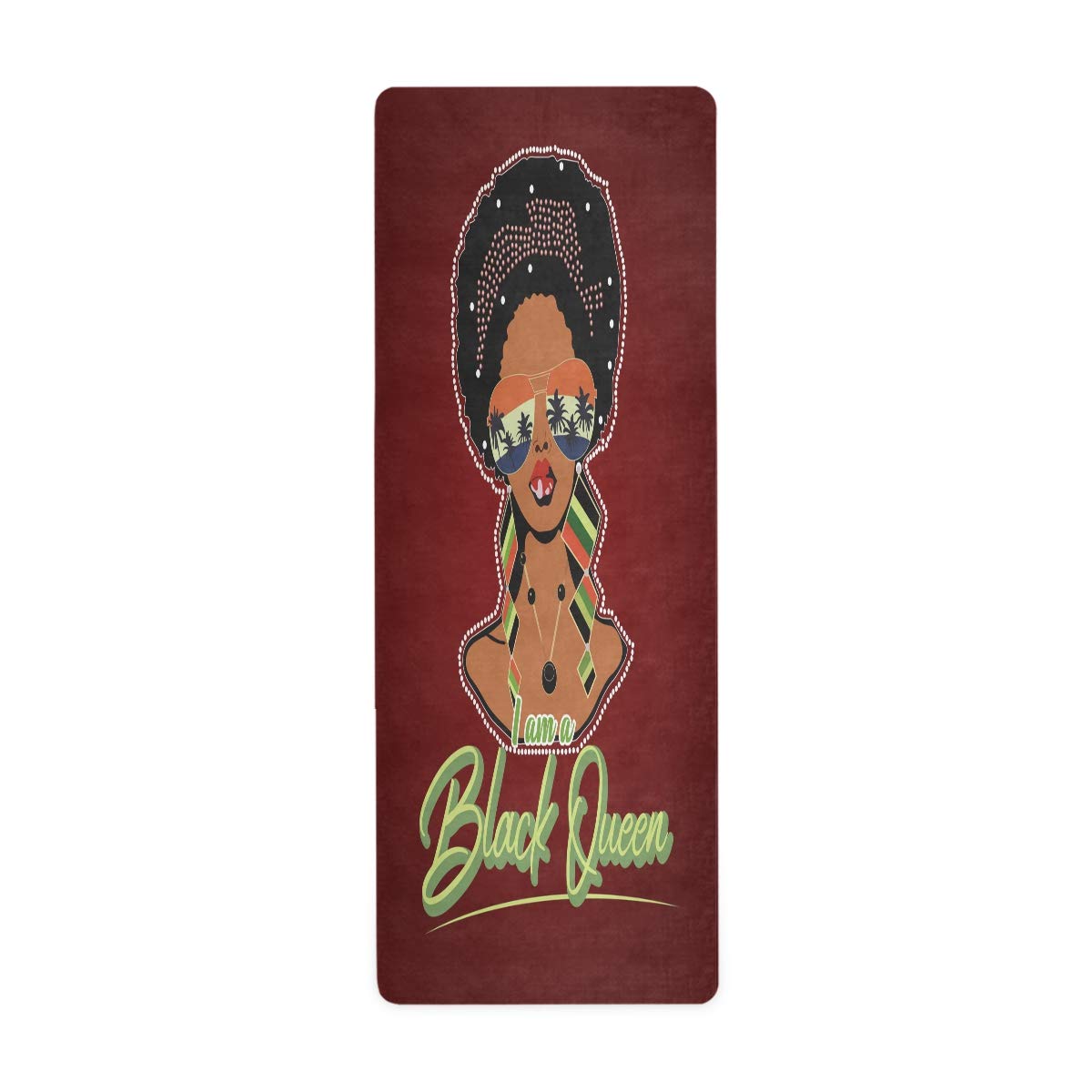 Premium Non-Slip Yoga Mat for Women - Extra Thick African American Magic Design - Ideal for Yoga, Pilates, Home Workouts & Floor Exercises - Perfect Gift for Fitness Lovers