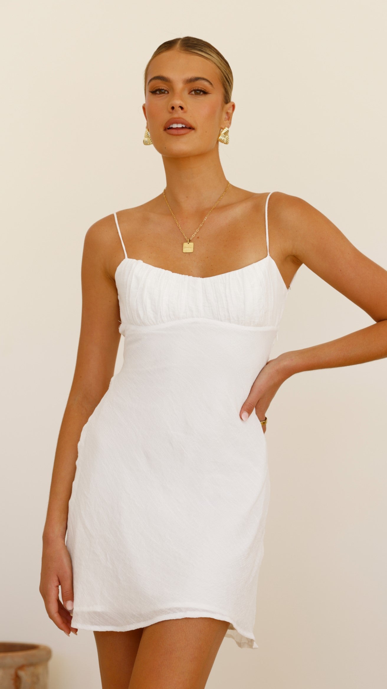 Galina Mini Dress - White | Elegant Short Sleeve Party Dress for Women | Perfect for Cocktail Parties, Date Nights & Summer Events