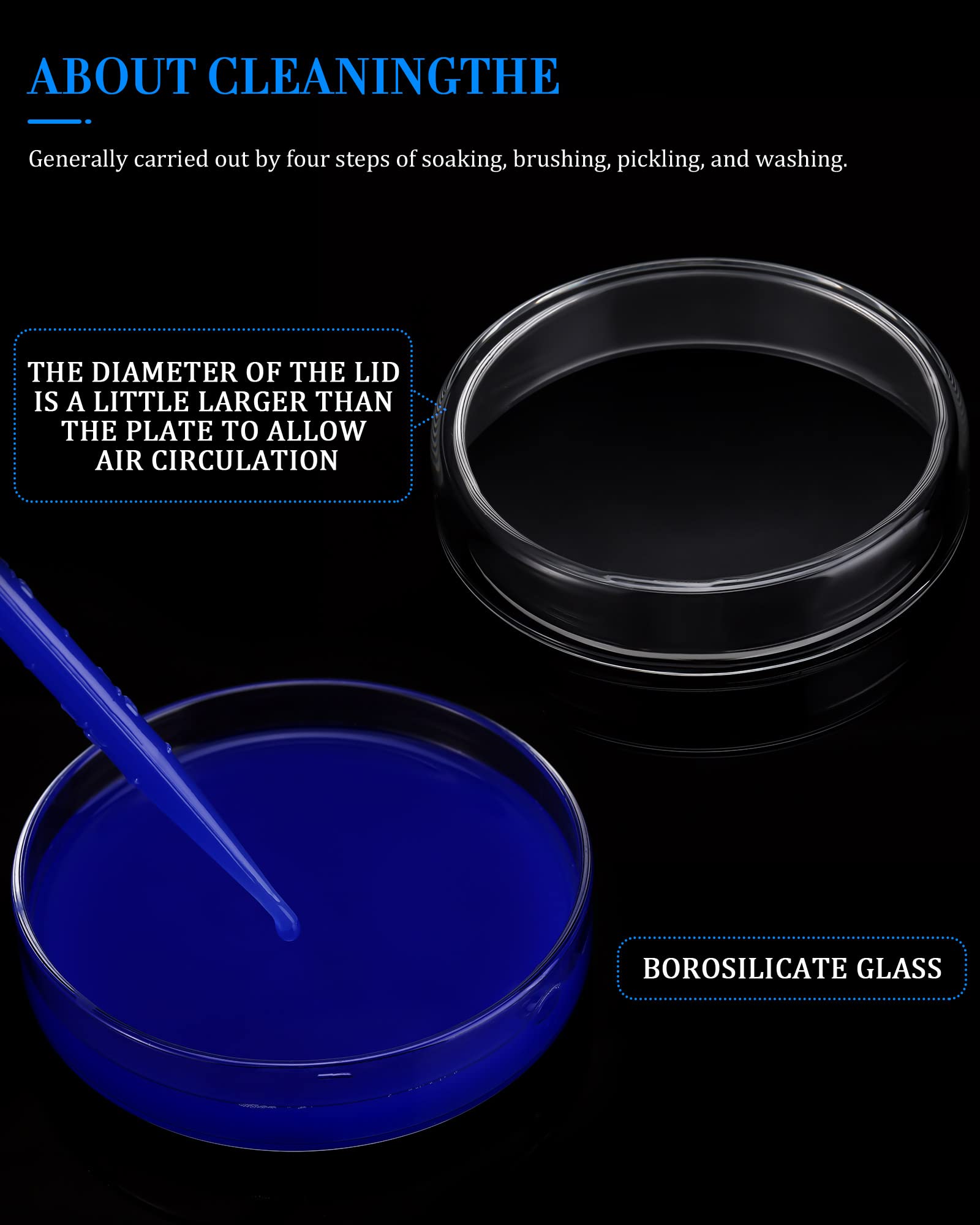 20-Piece Autoclavable High Borosilicate Glass Petri Dishes with Lids - 90x20mm Lab Equipment for Science, Biology Experiments & Microbiology Studies - Perfect for Classroom Projects, Research Labs & STEM Education