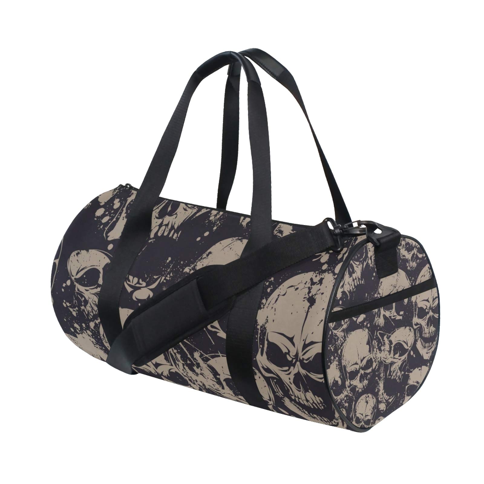 Halloween Grunge Skull Gym Bag - Durable Canvas Sports & Travel Duffle Bag for Men & Women - Perfect for Gym, Workouts, Travel & Cosplay Costume Accessories