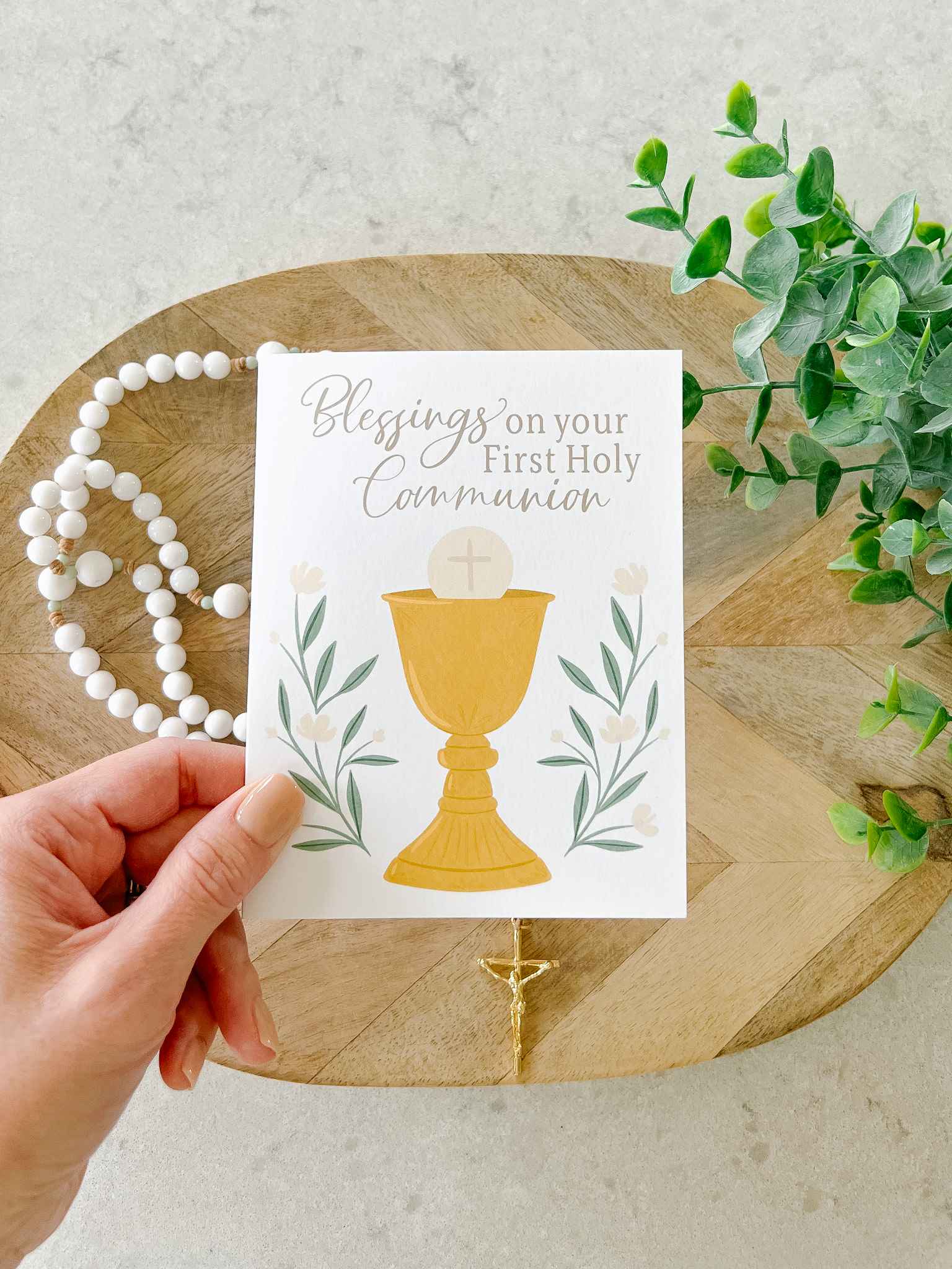 First Holy Communion Greeting Card - Religious Keepsake for Catholic Sacrament - Perfect for Church Celebrations & Family Gifts