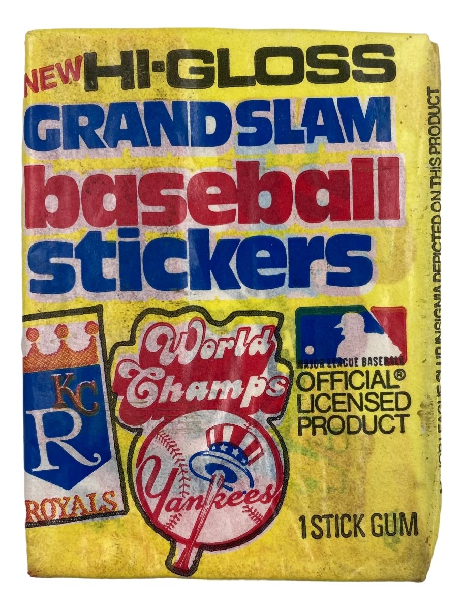1978 Fleer MLB Baseball Hi Gloss Grand Slam Sticker Card Wax Pack - Vintage Baseball Collectibles for Sports Memorabilia & Trading Card Enthusiasts - Perfect for Display, Trading, and Nostalgic Sports Fans