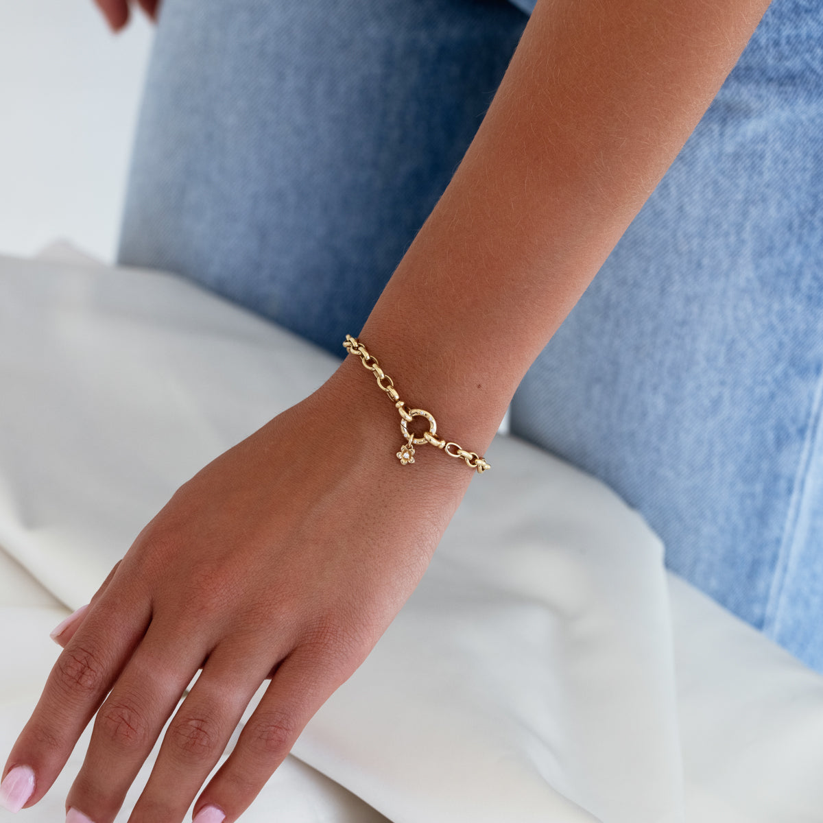 Petite Aria Bracelet - Dainty Gold Plated Charm Bracelet for Women - Perfect for Everyday Wear, Gifts & Special Occasions
