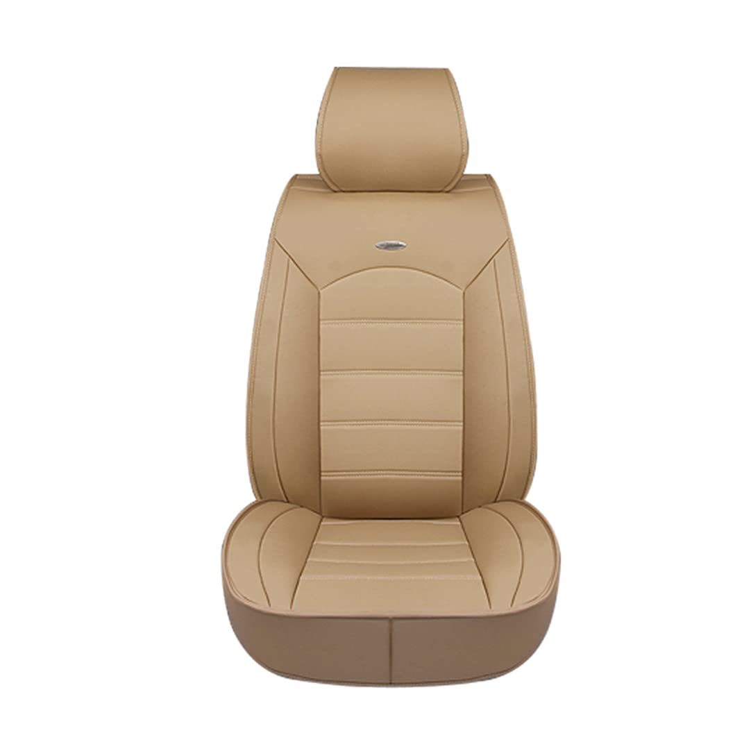 Tiida Car Seat Covers Full Set 5PCS - Soft Waterproof PU Leather Front & Rear Seat Protectors for Nissan Tiida (Beige) | Perfect for Daily Commute, Road Trips & Family Protection