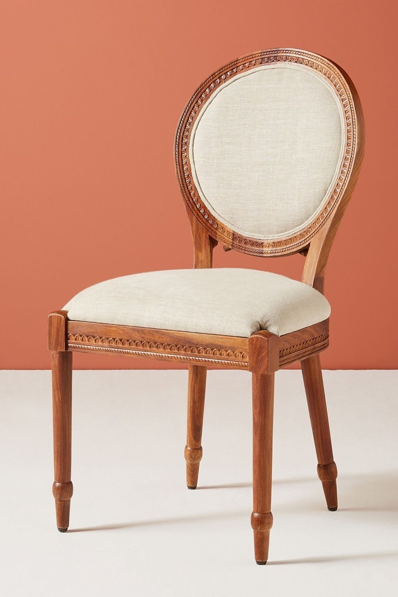 Hand Carved Peacock Design Wooden Dining Chair - Traditional Indian Handcrafted Furniture for Home Decor, Living Room, Dining Room & Office Use