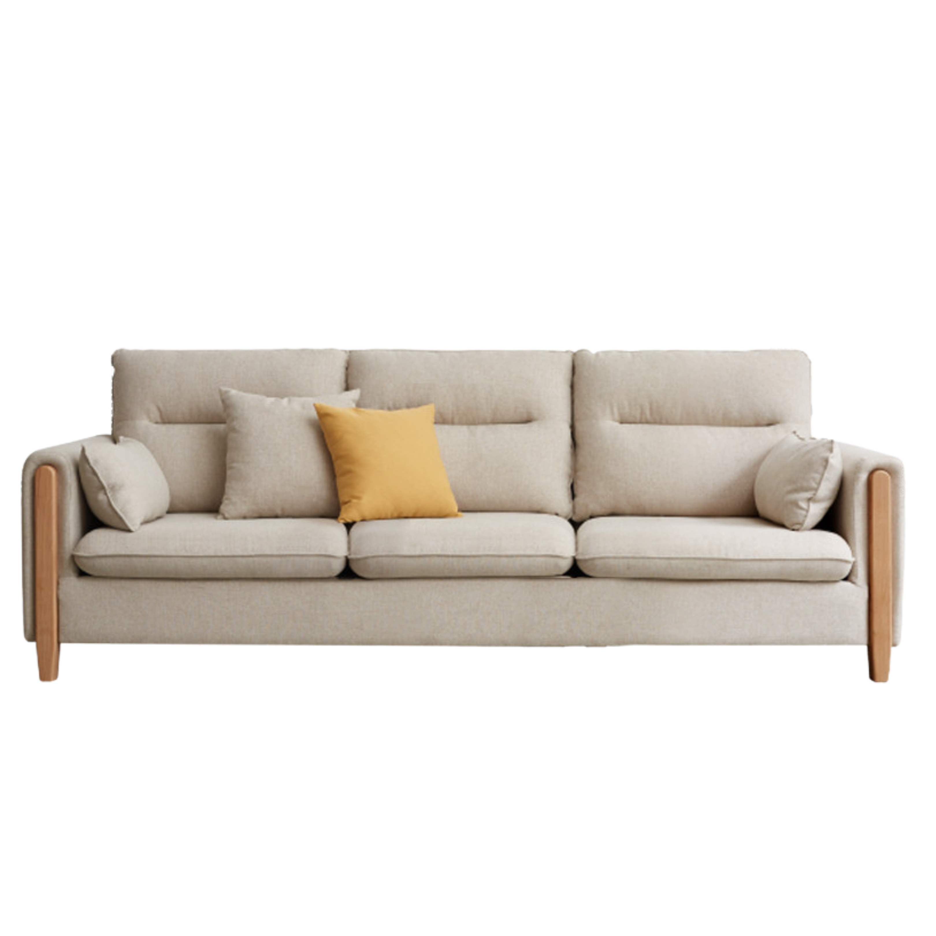 Premium Oak Solid Wood Luxury Fabric Sofa - Elegant & Durable Living Room Furniture for Home & Office Decor