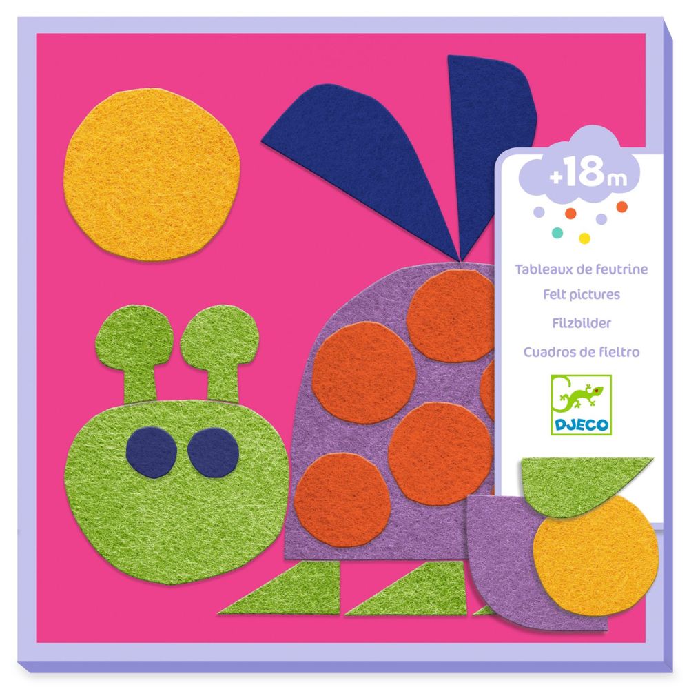 Djeco Felt Pictures - Fuzzy Felt Animal Craft Kit for Kids | Creative DIY Art Activity for Children | Perfect for Home, Classroom & Birthday Party Activities