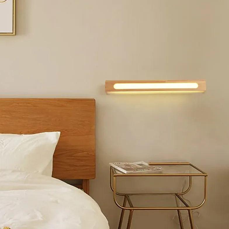 Modern Geometric Brown Wooden LED Wall Lights - Energy-Efficient Home Decor for Living Room, Bedroom & Office - Warm Ambient Lighting for Cozy Spaces