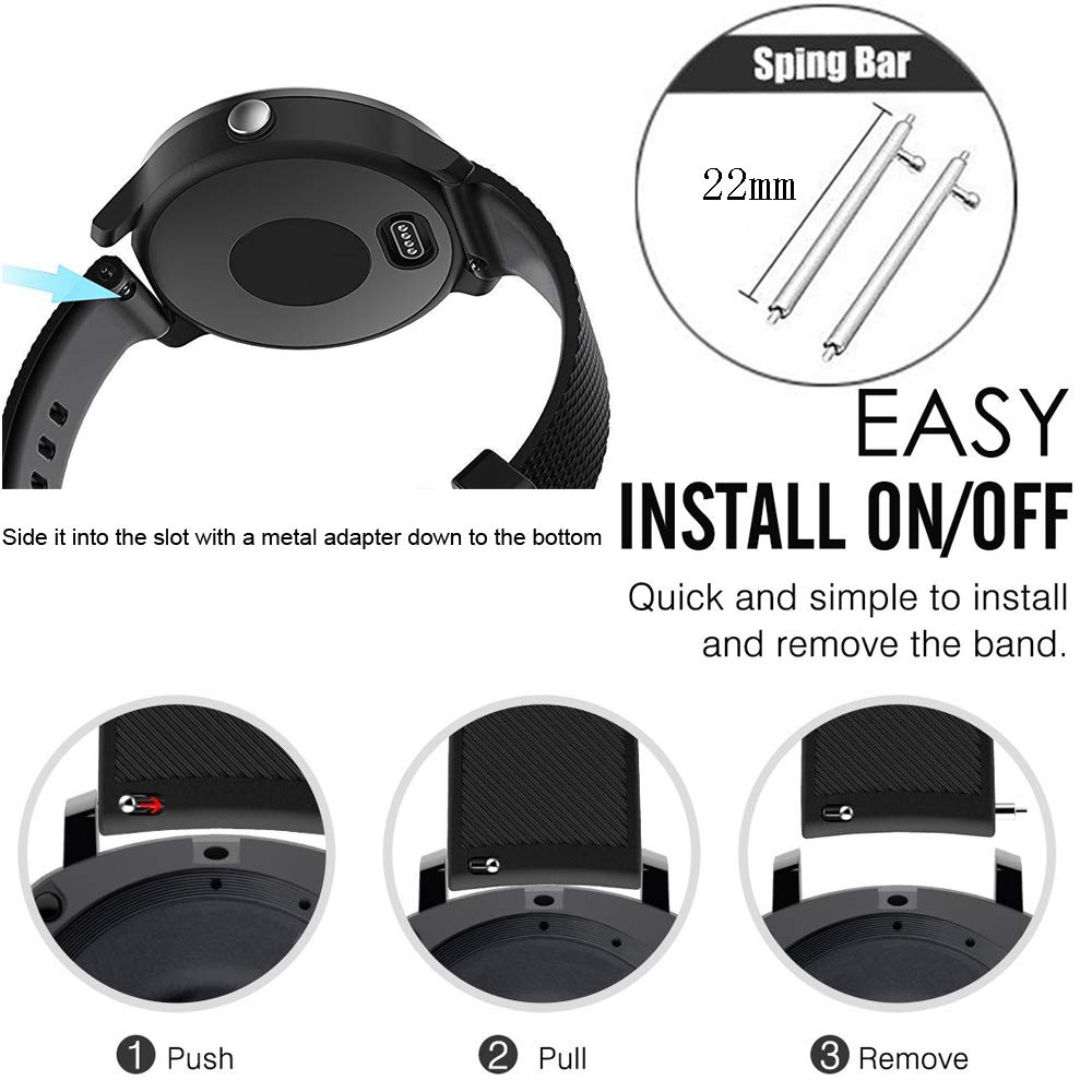 Garmin Vivoactive 4 Silicone Band - Replacement Strap for Venu 2 - Gym & Daily Wear