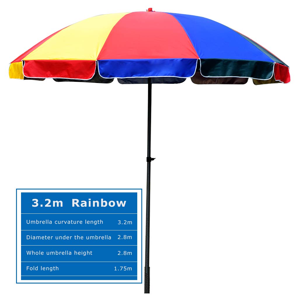Grace Patio Umbrella - Double Layer UV Protection Fabric, Adjustable Fiberglass Ribs & Aluminum Pole, UPF 50+ for Outdoor Shade (3 Colors, 10.5ft) - Perfect for Beach, Poolside, and Backyard Relaxation