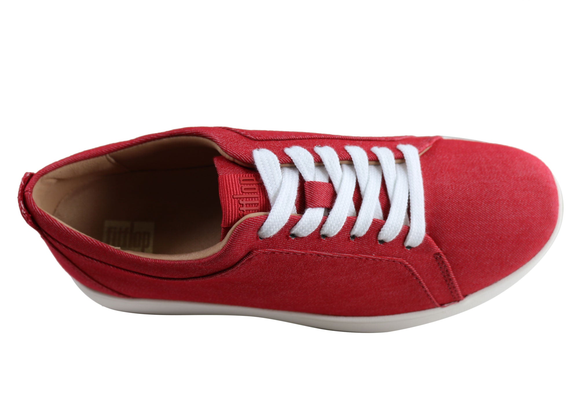 Fitflop Women's Comfortable Lace-Up Rally Denim Sneakers - Breathable Walking Shoes for Casual Wear & Everyday Comfort