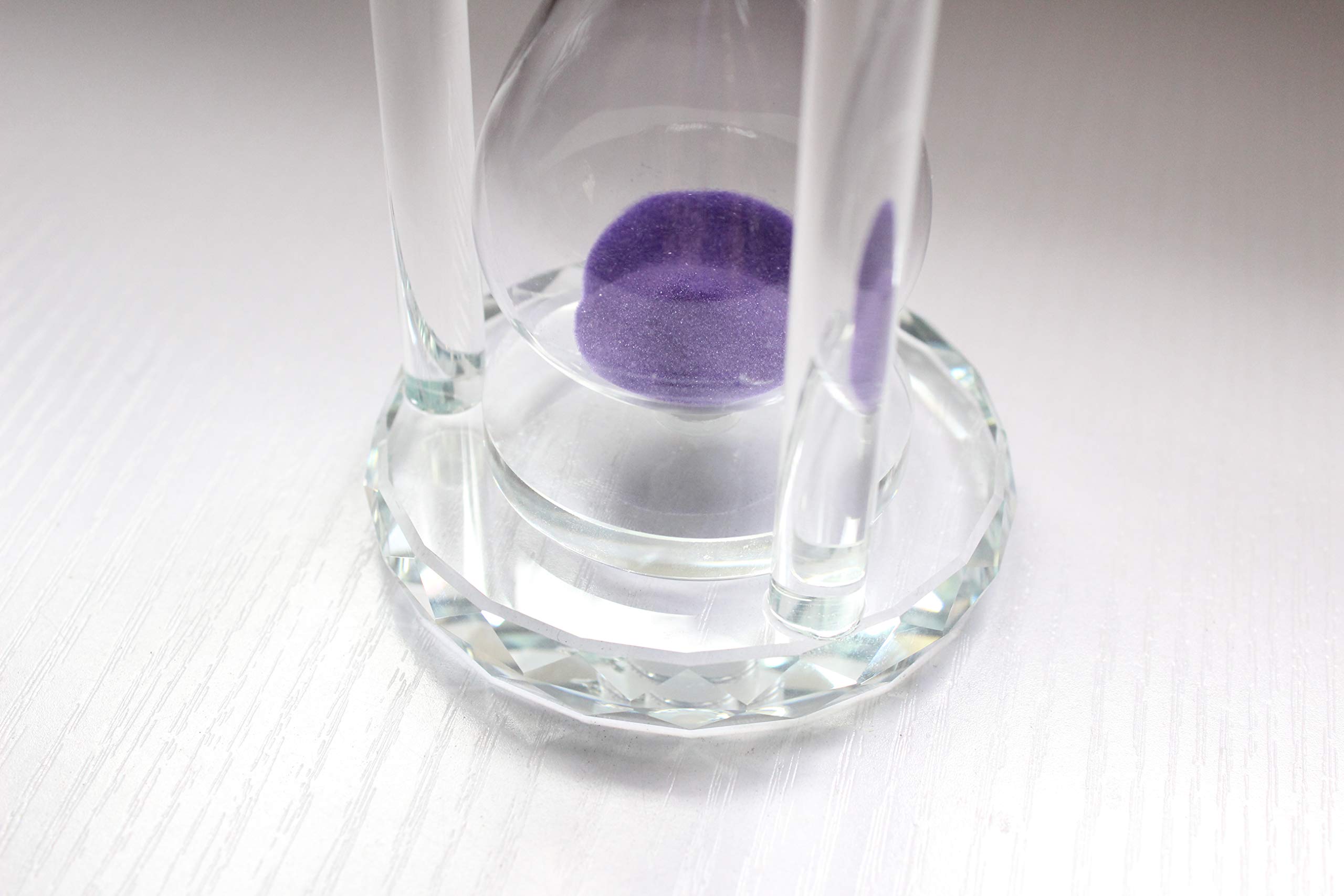 60 Minutes Hourglass Timer - Crystal Sand Timer with Diamond Carving Surface for Kitchen, Office, Desk Decor | Perfect Christmas & Birthday Gift (Purple) | Use for Cooking, Study, Meditation & Home Decoration