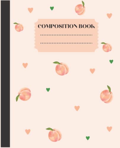 Pastel Peach Aesthetic Notebook - Kawaii Wide Ruled Composition Journal for Kids, Teens & Adults - 120 Pages, 7.5x9.25 Inches - Perfect for School, Office, Diary Writing & Gift Giving