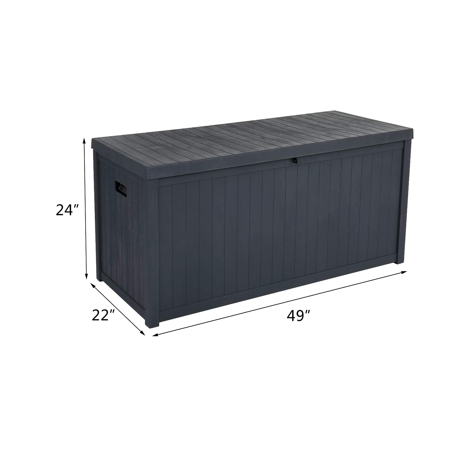 HomVent 113 Gallon Outdoor Waterproof Storage Deck Box - All-Weather Patio Furniture Cushion, Garden Tool & Pool Toy Organizer - Durable Black Container for Backyard, Poolside & Deck Storage (113gal)