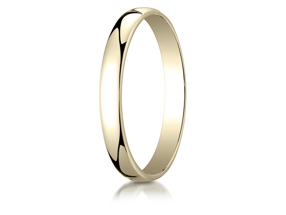 14k White Gold 3mm Dome Ring for Women - Elegant Lightweight Jewelry