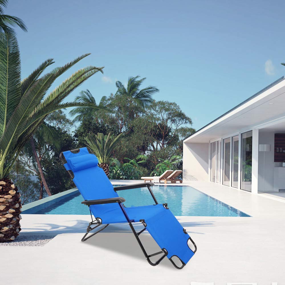 Portable Folding Camping Reclining Chair - Lightweight Outdoor Lounge Chair with Adjustable Backrest for Beach, Patio, Poolside, Lawn & Backyard Relaxation | Perfect for Camping, Picnics & Sunbathing