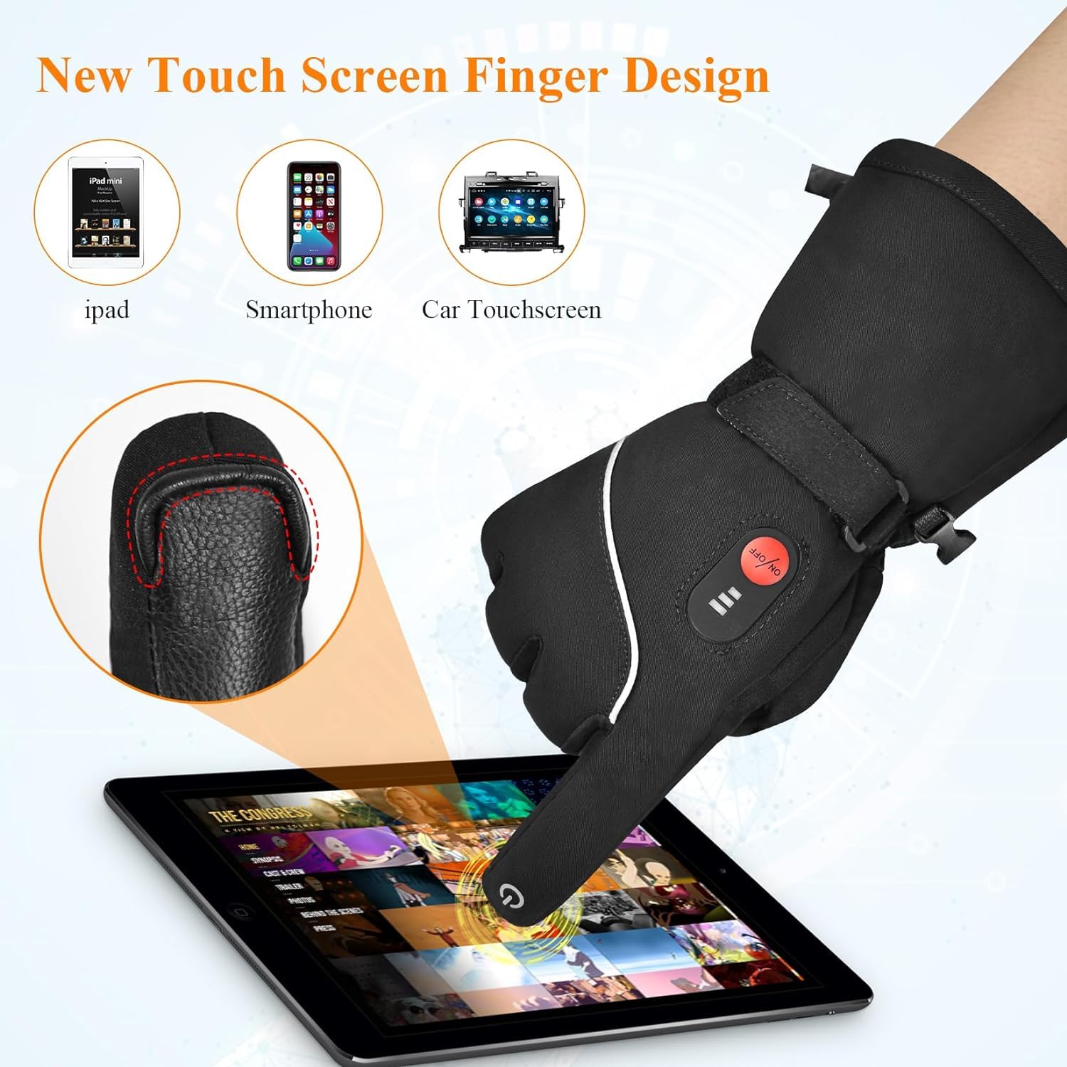 Unisex Rechargeable Heated Gloves for Kids & Adults - Waterproof Electric Thermal Glove Liners with USB Battery for Skiing, Snowboarding & Winter Outdoor Activities